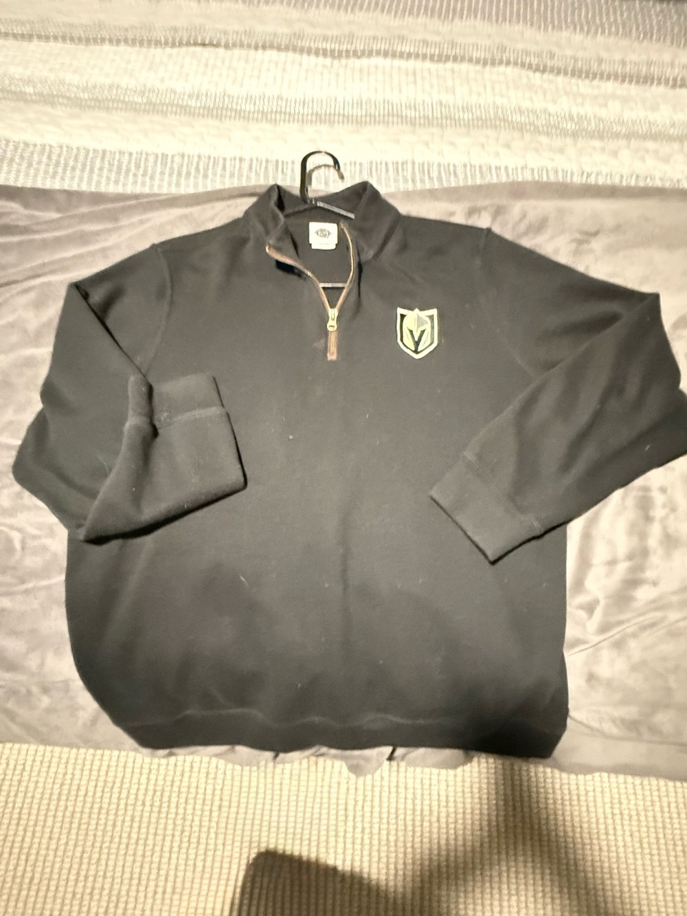 Vegas NHL Black Quarter-Zip Pullover with Crest